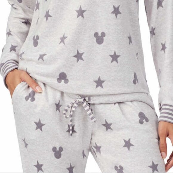 Disney Mickey Mouse Gray Size Large Cozy Pajama 2 piece set. - Picture 4 of 7